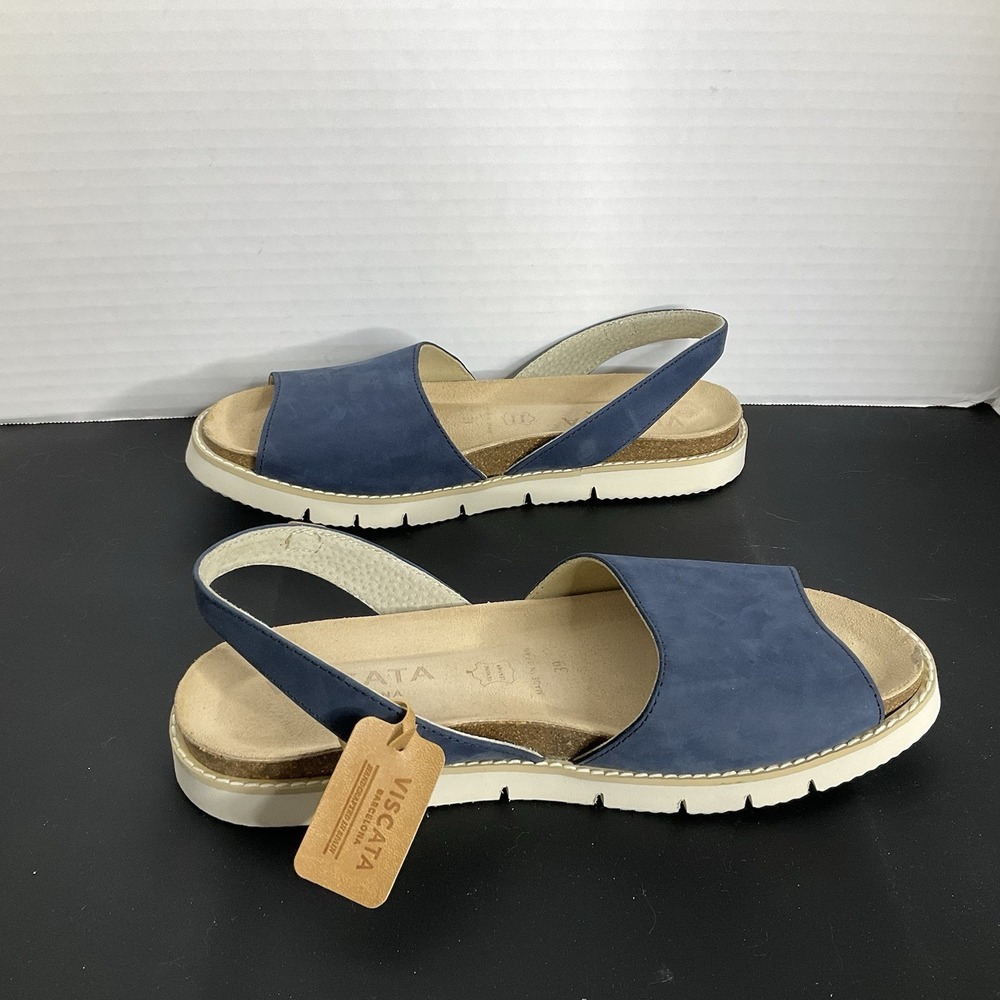 VISCATA Handmade In Spain Blue Suede Lug Sole Premium Leather Insole‎ Size 39/8